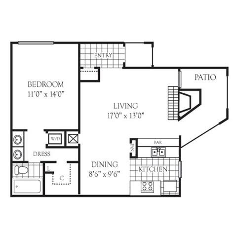 Bergdorf Floor Plan Bergdorf- 1x1 720